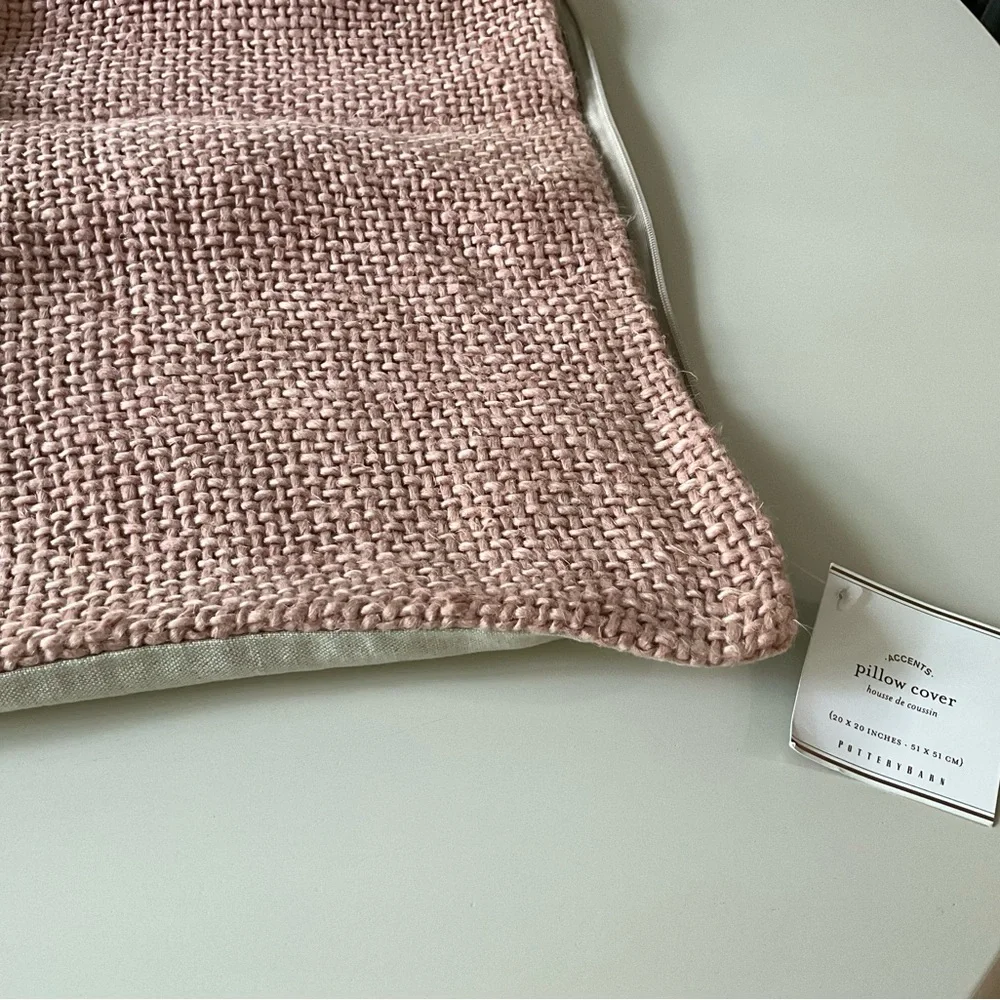 Pottery Barn 20 x 20 Textured Pink Accent Pillow Cover